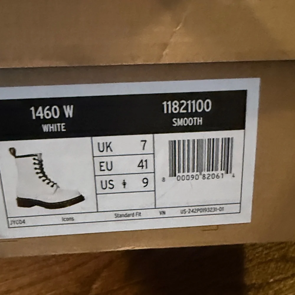 Dr. Martens White and Black Leather Boots - Picture 2 of 6